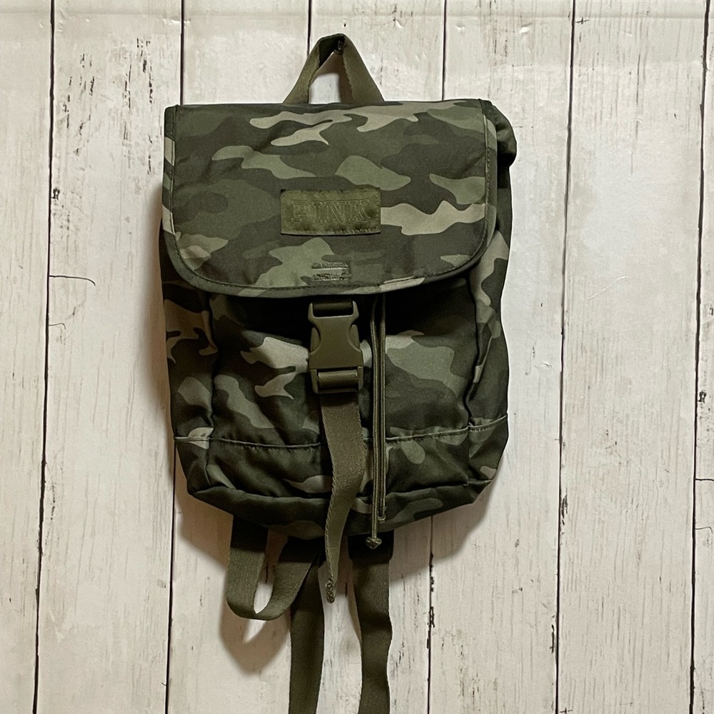 PINK by Victoria’s Secret Camo Nylon Mini Backpack GUC!